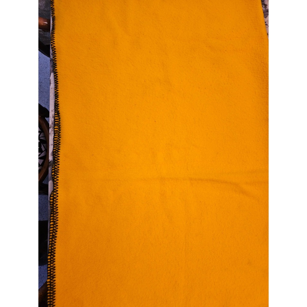 Vintage Faribo Fluff-Loomed Wool Blanket RARE Yellow Black Whipstitch 48x60 USA - Picture 5 of 5
